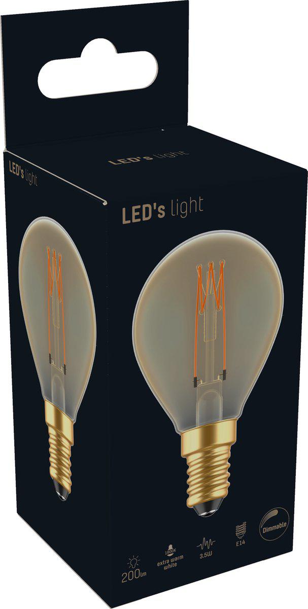 LED Lamp goud E14 - Gloeilamp design - Dimbaar extra warm wit - 1800K Decoratieve Lichtbronnen LED.nl